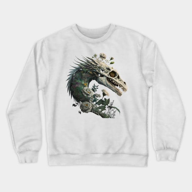 Dinosaur Skull Halloween Crewneck Sweatshirt by AbstractArt14